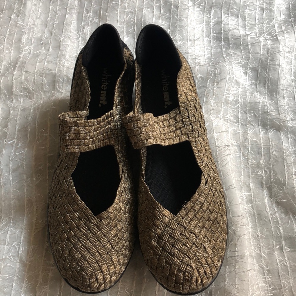 White Mt Gold Wedge Shoes